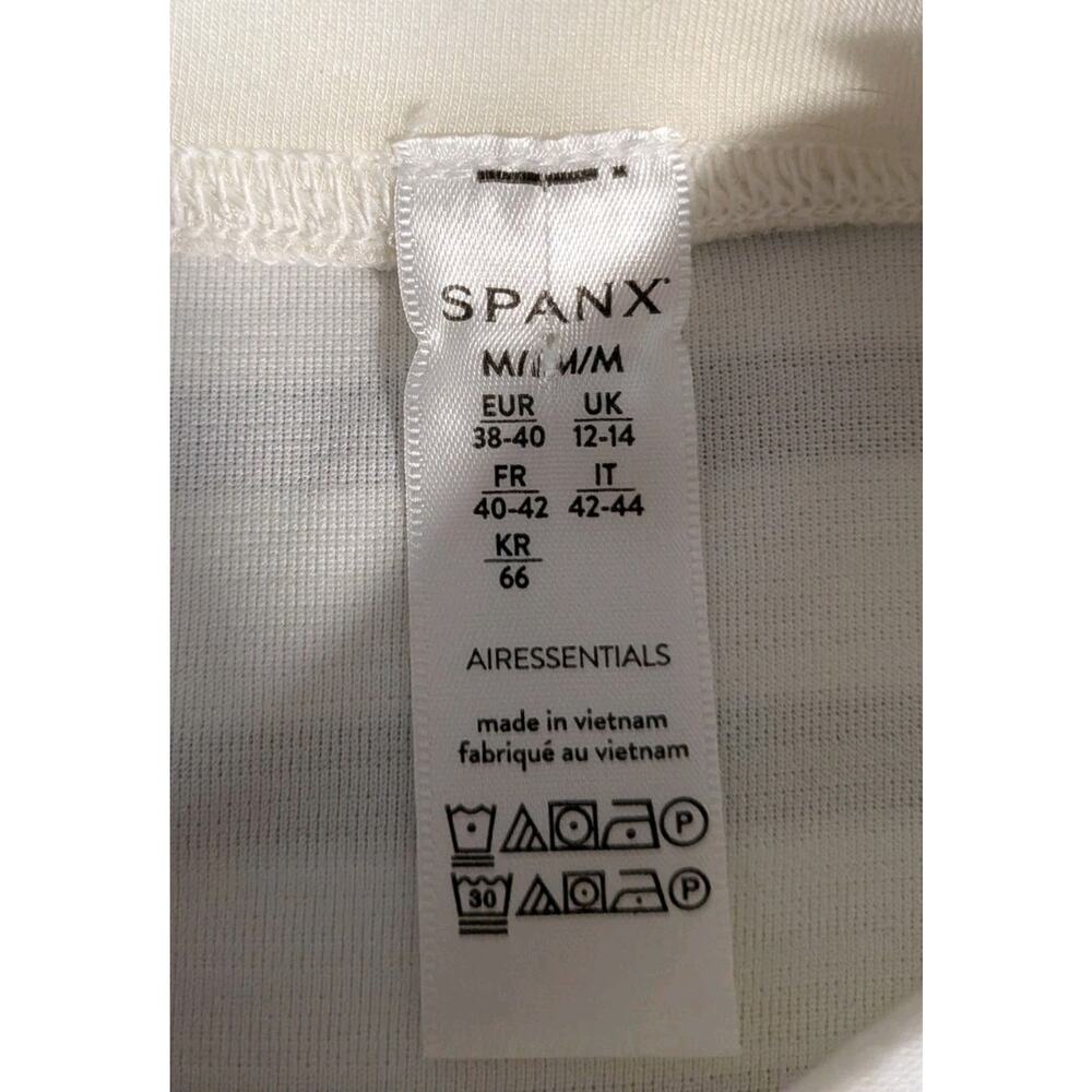 SPANX AirEssentials Striped Sweatshirt Pullover Cream Taupe Modal Size M - Picture 6 of 7